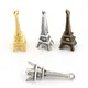 Breloques Antiques en Plaqué Argent Bronze et Or 24x8mm 30 Pièces Pendentif Tour Eiffel Fait à