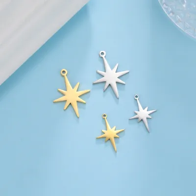 EUEAVAN – 5 pièces breloque étoile du nord breloques en acier inoxydable petit pendentif collier