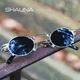 SHAUNA-Lunettes de soleil ovales vintage punk pour hommes cadre en métal évidé nuances de verres