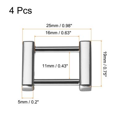 Purse Strap Rings, 25mm Metal Screw-in Shackle Buckles for Bags Craft