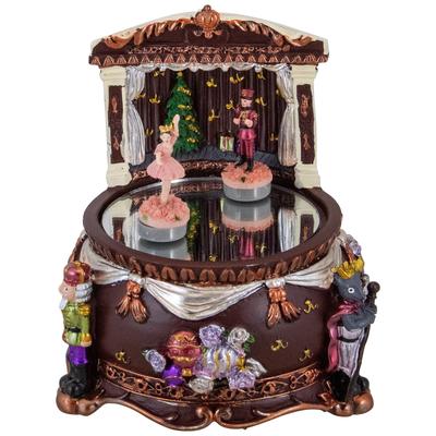 Dancing Nutcracker and Ballerina Christmas Music Box - 5.75