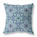 18" Blue Aqua Cloverleaf Indoor Outdoor Zippered Throw Pillow