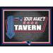 Black New England Patriots 12'' x 16'' Personalized Framed Neon Tavern Print