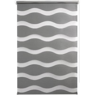 Doppelrollo GOOD LIFE "WAVE" Gr. 2, grau (stein), B:80cm H:150cm, Polyester, Kunststoff, Metall, Rollos Image