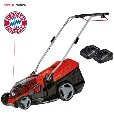 Akku-Rasenmäher EINHELL "GE-CM 36/36 Li Kit - FC Bayern München", schwarz, B:40cm H:94cm T:137cm, Rasenmäher, mit 2 Akku