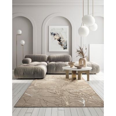 Teppich MERINOS "Creation 50055", beige, B:80cm H:10mm L:300cm, Polyester, Teppiche, elegant, glänzend, Kurzflor, Indoor, pflegeleicht, robust Image