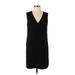 Gap Casual Dress - Shift Plunge Sleeveless: Black Solid Dresses - Women's Size Small