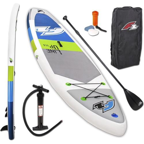 „Inflatable SUP-Board F2 „“F2 Line Up SMO blue mit Alupaddel““ Wassersportboards Gr. 11,5 350 cm, blau Stand Up Paddle Paddling“