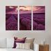 Ophelia & Co. Sunrise & Dramatic Clouds over Lavender Field III - 3 Piece Floater Frame Print on Canvas Canvas, in White | Wayfair