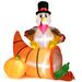 The Holiday Aisle® Turkey on Cornucopia Harvest Autumn Inflatable Polyester in Orange | 72 H x 66 W x 39 D in | Wayfair