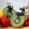 Fourchette à fruits en plastique pour animaux de dessin animé fourmis et chats forme de note de