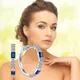 Huitan – petites boucles d'oreilles rondes délicates pour femmes bleu cristal Zircon accessoires