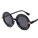 Petites lunettes de soleil rondes pour femmes nuances vintage métal noir lunettes de soleil pour