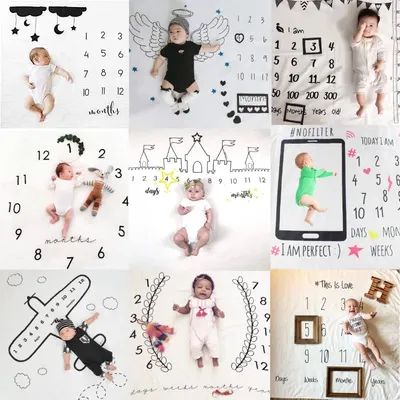 Couverture de croissance mensuelle pour nouveau-né accessoires de photographie pour bébé garçon et