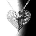 Exquis créatif demi-ange demi-diable en forme de coeur strass pendentif collier mode femmes collier