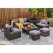 8 Pieces Patio Space-Saving Rattan Furniture Set with Storage Box and Waterproof Cover - table: 39.5" x 20" x 13.5" (L x W x H)