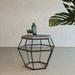 Modern Gray Concrete and Black Metal Hexagonal End Table - 23" x 22" x 22"