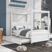 Full Wood Frame Canopy Platform bed with Trundle Bed