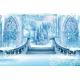 Renaiss 12x8ft Ice and Snow Castle Backdrop Winter Ice World Wonderland Vinyl Photography Background Baby Shower Birthday Party Supplies Decor Kids Adults Portrait Photo Booth Props
