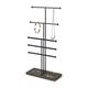 Umbra Trigem Tiered Tabletop Jewelry Organizer Freestanding Hanging Necklace, Earring and Bracelet Display, 5, Black/Walnut