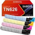 SAIBOYA Set TN626 TN-626 Toner Cartridges Compatible Konica Minolta TN626 TN-626 toner for Konica Minolta bizhub C450i C550i C650i.28.000 & 24.000 Pages