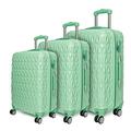 CMY Suitcase Set 3 Piece/Hard Shell / 4 Spinner Wheels/Set of 3 / Combination Lock/Lightweight 20" 24" 28" Set (Green, 3 Piece Set)
