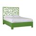 David Francis Furniture Tiffany Low Profile Standard Bed Wood/Wicker/Rattan in Green | 60 H x 63 W x 85 D in | Wayfair B4305BED-Q-S138