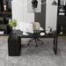 17 Stories Stockseth L-Shaped Desk Wood/Metal in Black | 29.5 H x 55.1 W x 41.3 D in | Wayfair FA99F8363F1A48D099DDCB32266FFB39