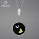 Lotus Fun – pendentifs papillon ronds en pierre d'agate naturelle bijoux fins en argent Sterling