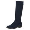 Schlupfstiefel CAPRICE, Damen, Gr. 38, XS-Schaft, blau (dunkelblau), Textil, unifarben, klassisch, Schuhe, Blockabsatz, Langschaftstiefel in klassischer Linie, XS Schaft