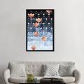 East Urban Home 'Copper Diamonds, Rectangular' By Elisabeth Fredriksson Graphic Art Print on Wrapped Canvas Metal in Black/Blue/White | Wayfair