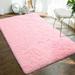 White 60 x 36 x 0.4 in Area Rug - Mercer41 Soft Fluffy Bedroom Rugs - Indoor Area Rug Home Decor Floor Carpet_Solid Color_Pink_Microfiber | Wayfair
