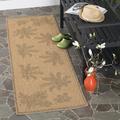 Brown 120 x 27 x 0.25 in Indoor/Outdoor Area Rug - Bay Isle Home™ Indoor/Outdoor Easy Cleaning Patio Backyard Mudroom Area Rug_Floral_Natural/Gold_ | Wayfair