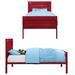 17 Stories Teen Metal Bed Frame Unique Container Style, Full Size, Blue Metal in Red/Black | 44 H x 56 W x 79 D in | Wayfair