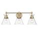 Mercer41 Malta 3-Light Dimmable Vanity Light, Glass in Yellow | 10 H x 26.38 W x 8.38 D in | Wayfair 29C8F0E8B8174E91A2934FCC3C16CC7A