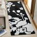 Black/White 60 x 60 x 0.5 in Area Rug - Winston Porter Modern Art Collection Handmade Floral Area Rugs Polyester | 60 H x 60 W x 0.5 D in | Wayfair