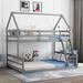 Harper Orchard Twin Over Full House Bunk Bed Wood in Gray | 75.5 H x 57.2 W x 79.8 D in | Wayfair 8865DD46C5DF4BFDA8FC0F5F0625A6F4