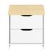 Ebern Designs Drawer Nightstand In White/Beige Wood in Brown/White | 18.9 H x 17.7 W x 15.6 D in | Wayfair 2198A53172994F869E6F60A96039A70F