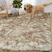 White 36 x 60 x 2 in Area Rug - Mercer41 Dojno Area Rug in Frosted Tips Brown Faux Fur | 36 H x 60 W x 2 D in | Wayfair