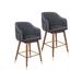 Rosdorf Park Grieteke 28" Velvet Bar Stool w/ Rubberwood Legs Wood/Upholstered/Velvet in Gray | 40.55 H x 23.62 W x 23.62 D in | Wayfair