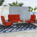 Alcott Hill® Baldewijn 4 Piece Sofa Seating Group w/ Cushions Metal in Red | 33.86 H x 76.77 W x 50.22 D in | Outdoor Furniture | Wayfair