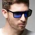 Lunettes de soleil carrées classiques pour hommes verres miroir lunettes de conduite rétro UV400