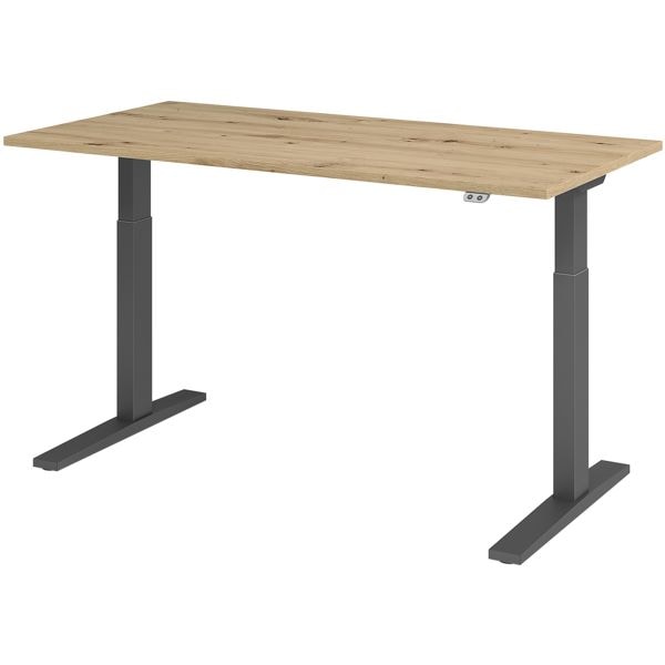 HAMMERBACHER Schreibtisch »Upper Desk« 160 cm breit und elektrisch höhenverstellbar bis 120 c braun, 160x120x80 cm Image