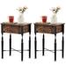Set of 3 Coffee Table Sets with Coffee Table + 2 End Tables, X-Shaped Design, Rustic Brown
