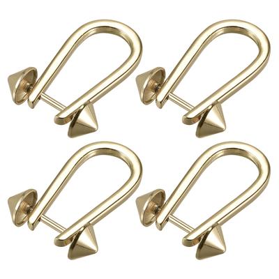 Purse Strap Rings, 4Pcs 50mm Alloy Screw-in Shackle Buckle for Bag Craft, Gold - Gold Tone