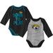 Newborn & Infant Black/Heathered Gray Jacksonville Jaguars Born To Win Two-Pack Long Sleeve Bodysuit Set