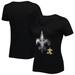 Women's New Era Black Orleans Saints Ink Dye Sideline V-Neck T-Shirt