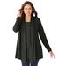 Plus Size Women's 2-Fer Cardigan & Lace Tunic by Woman Within in Black (Size 4X)