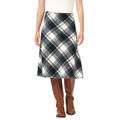 Plus Size Women's Back-Elastic Plaid Skirt by Woman Within in Black Plaid (Size 3X)