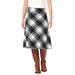 Plus Size Women's Back-Elastic Plaid Skirt by Woman Within in Black Plaid (Size 3X)